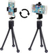 Alphx Universal Smartphone Tripod Cell Phone Holder Mount Adapter Set, Fits iPhone, Samsung, and All Phones, Rotates Vertical and Horizontal with Adjustable Clamp, Includes Mini Tripod
