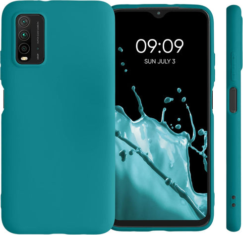 kwmobile Case for Xiaomi Redmi 9T - Soft Slim Protective TPU Silicone Cover, Teal Matte