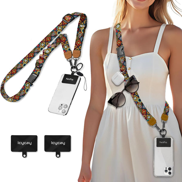 Icycay Phone Lanyard Crossbody, Boho Cell Phone Strap for Around The Neck