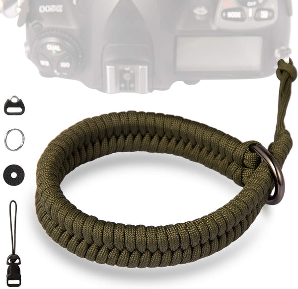Adjustable Nylon Camera Wrist Strap, 1 Pack, for GoPro, DSLR, Fuji, Canon, Quick Release, Green