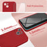 SURPHY iPhone 13 Case (6.1", 2021) - Red Liquid Silicone with Screen Protector, Camera Protection & Soft Microfiber