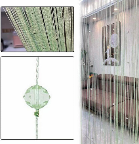 Decorative Door String Curtain Wall Panel Fringe Window Room Divider Blind for Wedding, Coffee House, Restaurant -