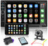 Nhopeew Double Din Car Stereo with Bluetooth, Backup Camera, 7 Inch Touch Screen Car Radio, Support AUX/USB/TF Card