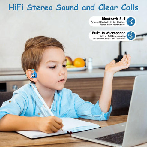 iDIGMALL Bluetooth 5.4 Kid Headphones, Open Ear Headphone with Noise-Cancelling Mic for Children, 13g Ultra-Light