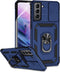 Samsung Galaxy S21 5G Protective Case - Navy Blue, Dual Layer, Kickstand, Magnetic Ring Holder, Drop Tested, Screen