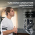 Bone Conduction Headphones, Open-Ear Wireless Bluetooth 5.3 Workout Headphones with Microphones, 20H Playtime, Waterproof Wireless Earphones for Sports, Running, Hiking, Cycling, with Earplugs