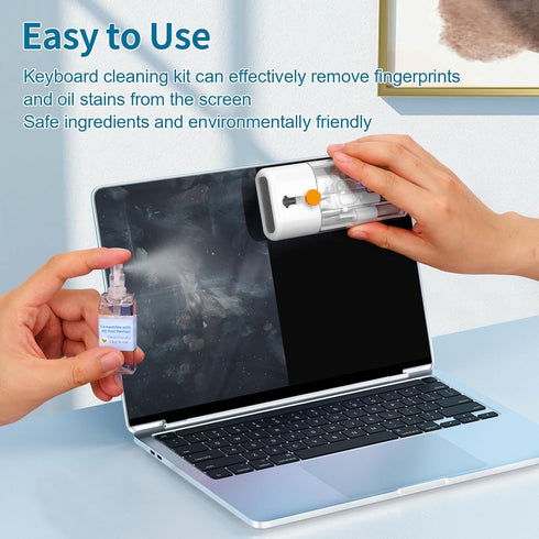 Keyboard Cleaner Laptop Cleaning Kit - 12 in 1 Computer Tech Cleaning Brush, Electronic Screen Cleaner with Multi-Function Cleaning Pen for MacBook, Tablet, iPhone, Earbuds, Camera, Lens