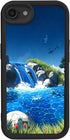 Branwen 16E 6.1 inch for iPhone Case Blue Waterfall Butterfly Soft Touch Step Design, Sparkling Water, Vivid Hues