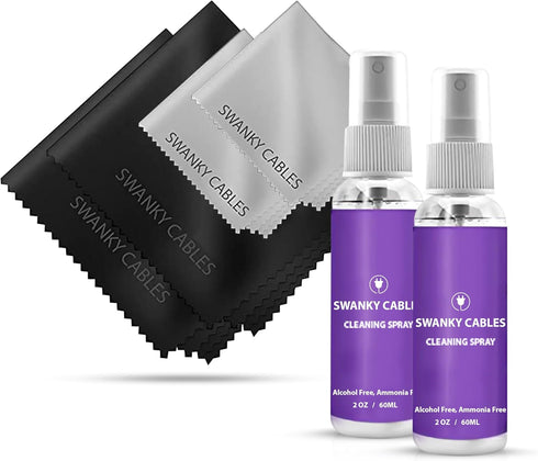 Swanky Computer Screen Cleaner Kit: Set of 2 Electronic Cleaner Spray 2 oz + 4 Microfiber Cleaning Cloths
