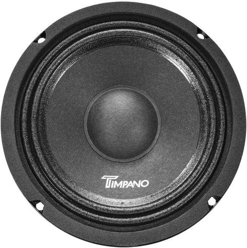 Timpano 6.5 Inch Shallow Car Speaker, 600 Watts TPT-MB6-4 SLIM Profile 4 Ohm, Compact for Doors, Single