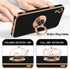 Hython iPhone XR Case - Black Soft TPU Bumper, 360° Rotatable Ring Stand, Shockproof, Rose Gold Edge, 6.1-Inch.
