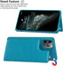 iCoverCase iPhone 11 Pro Max Wallet Phone Case, Card Holder, RFID Blocking, Embossed PU Leather, Macaron Blue