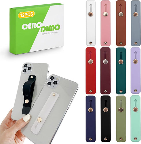 CeroDimo 12-Piece Universal Phone Loop Finger Strap Holder, Portable Silicone Grip Strap for