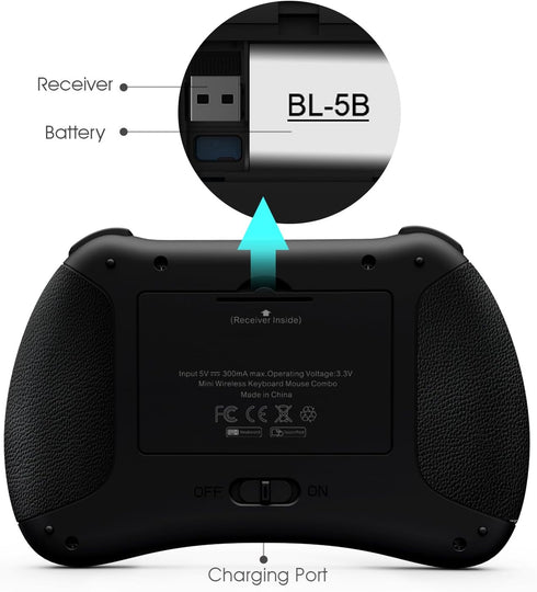 (Backlit Version) H9+ Mini Keyboard, 2.4GHz Wireless Mini Handheld Smart TV Remote Keyboard with Touchpad for PC,