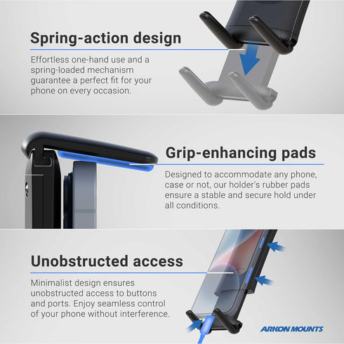 ARKON Mounts Bike Handlebar Phone Mount for iPhone 7, 6S, 6 Plus, Galaxy Note 5, 4