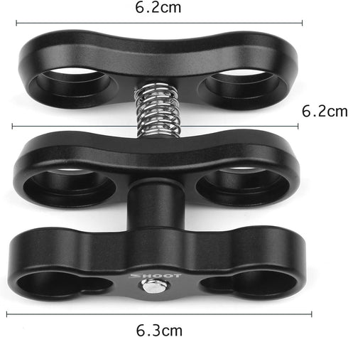 D&F 1'' Aluminum Standard Ball Mount Clamp for Underwater Light Arm System
