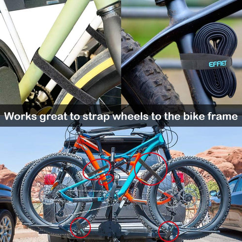 12 Packs Fastening Cord Wrap, 1 x 24 Inches Hook and Loop Cinch Straps for Bike, Sleeping Bag Storage