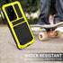Galaxy S22 Ultra Rugged Case, Metal Bumper with Built-in Screen Protector & Stand, Waterproof Heavy Duty Cover (Yellow)
