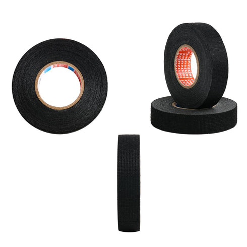 2 Rolls Black Wire Harness Cloth Tape for Automobile Electrical Wire Harnessing, 15mm x 50Ft