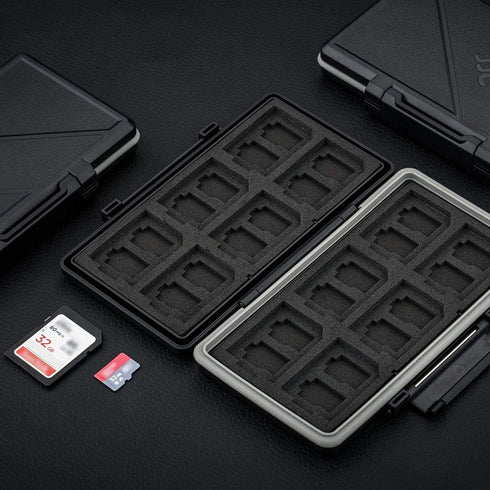 36 Slots Memory Card Case Holder, Water-Resistant Keeper Wallet for 12 SD SDHC SDXC + 24 TF MSD MicroSD MicroSDHC
