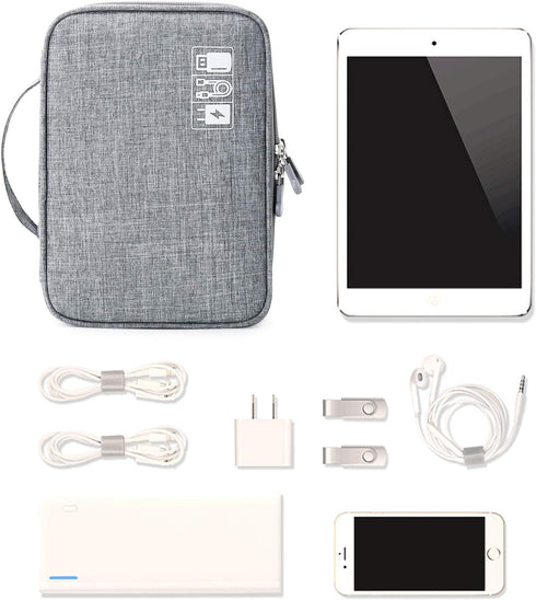 mygreen Electronics Organizer, Electronic Accessories Double Layer Travel Cable Organizer Cord Storage Bag for Cables