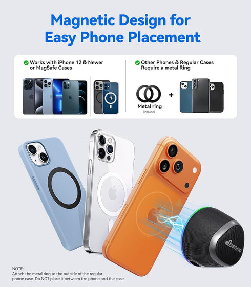 dbsono 2 1 IPX5 9 Portable Speaker Phone Stand Gifts:Birthday Graduation Mini Gifts for Him Her, in Magnetic Bluetooth