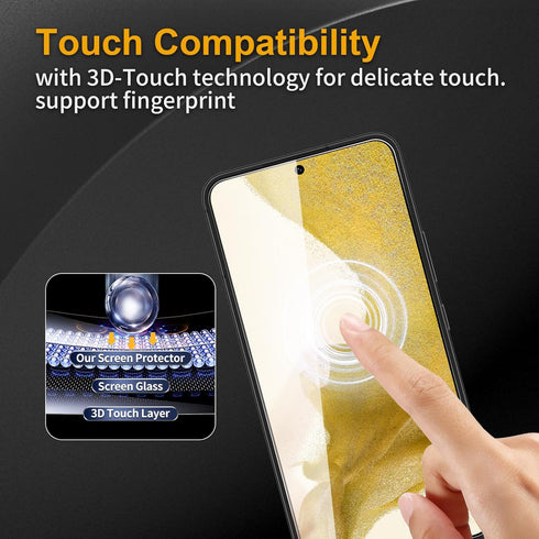 3 Pack Privacy Screen Protector for Samsung Galaxy S22 5G with 3 Pack Camera Lens Protector, Anti Spy Tempered Glass