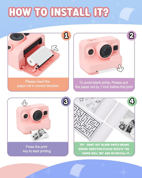 Dylanto 10 Rolls Printing Camera Refill Thermal Paper, BPA Free