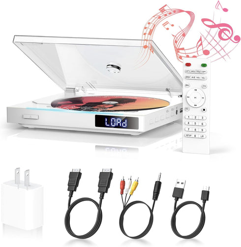 Mini DVD Player with HiFi Built-in Speakers, Region Free DVD Players for TV, HDMI & AV Output, Super Small CD/DVD