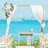 8.2FT 2 Square Wedding Arch Backdrop Stand,Balloon Arch Stand, Metal Gold Backdrop Adjustable Stand Heavy Duty, Extra