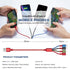 1Ft Multi Charging Cable, 2-Pack 4-in-1 Fast Charger for Cell Phones/Tablets, IP/Type C/Micro USB for Samsung