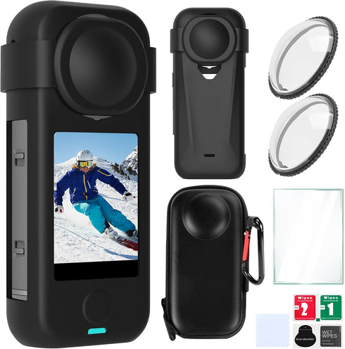 Vasgather Camera Protective Kit for insta 360 X4 Air Accessories Include-Screen Protector/Lens Guard/Silicone