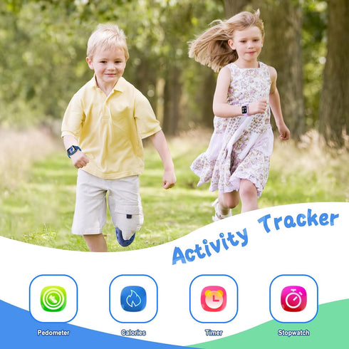 Smart Watch for Kids with 24 Puzzle Games, HD Touch Screen, Camera, Pedometer, Alarm Clock for 4-12 Year Olds
