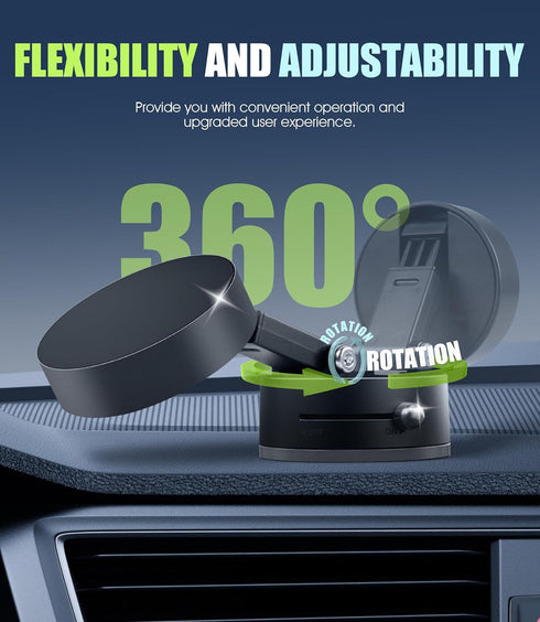 Seltureone Holder2025 Upgrated,360 Vacuum Magnetic Phone Rotatable and Retractable Vacuum Suction Phone Stand