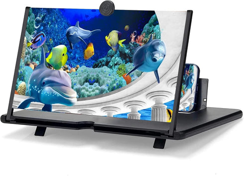 Generic 12" Mobile Phone Magnifier Projector Screen, 3D HD Screen Magnifier for Cell