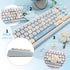 MOA Keycaps, PBT Keycaps, 148 Keys Blue White Cute Custom Gaming Keycaps Dye Sublimation for ANSI Layouts Cherry