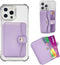 M-Plateau Phone Wallet Stick on Card Holder with Slim 3M Sticker for iPhone 14 Pro Case and Most Smartphones (Lavender)