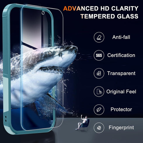 RMOCR 10a for Google Pixel Case with Wrist Lanyard Strap+Tempered Glass Screen Protector+Camera Lens Cover,Full Body