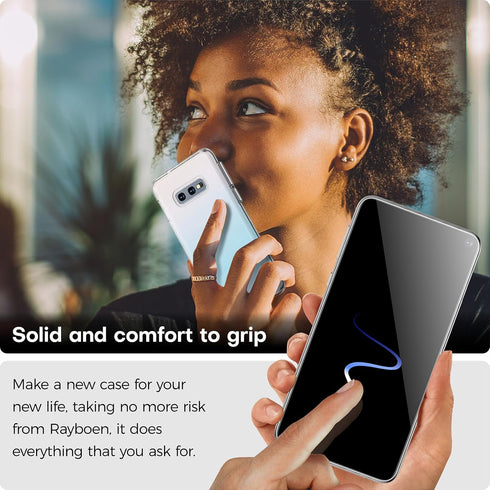 Rayboen for Samsung Galaxy S10E Case with 2X Soft Screen Protector, Crystal Clear Hybrid Designed Protective Shockproof Slim Phone Cover for Galaxy S10e