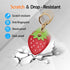 Leather Keychain Case Holder - Compatible with Apple AirTag, Anti-Scratch Protective Cover (Two Strawberry)