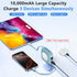 LUCKYDUO 10000mah 2 Pack,Portable Pack, powerbank Built in Cables, LED Display Fast Charging Battery Charger