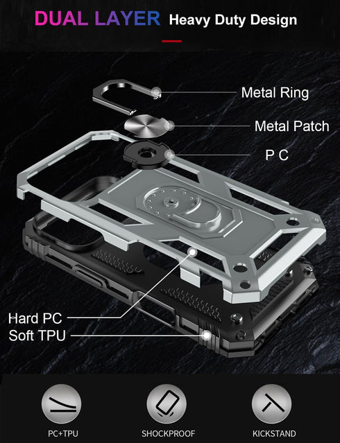 IKAZZ 17 6.9 Inch 16ft for iPhone Pro Max Case with Screen Protector,Military Grade Shockproof Heavy Duty Protective