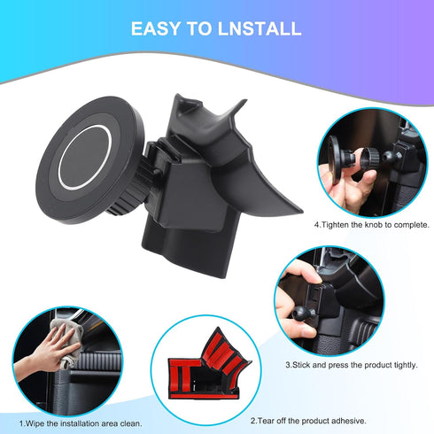 PIUGILH 2023 2024 2025 2026 360 Magnetic Phone Holder Mount Compatible with Ford Ranger Interior Accessories, Aluminum