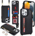 Cavor for iPhone 13 Pro Case with Card Holder,iPhone 13 Pro Wallet Case for Women,Phone Case iPhone 13 Pro Case with Strap,Crossbody Lanyard and Wristlet,Leather Zipper Pocket Case-Black