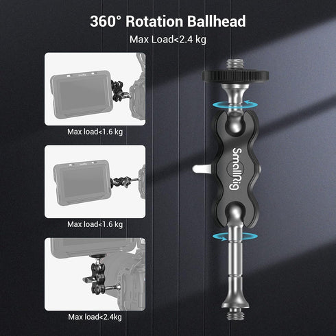 SmallRig Mini Magic Arm with Dual Universal Ball Head, Adjustable Arm for Monitor, Microphone, LED Light