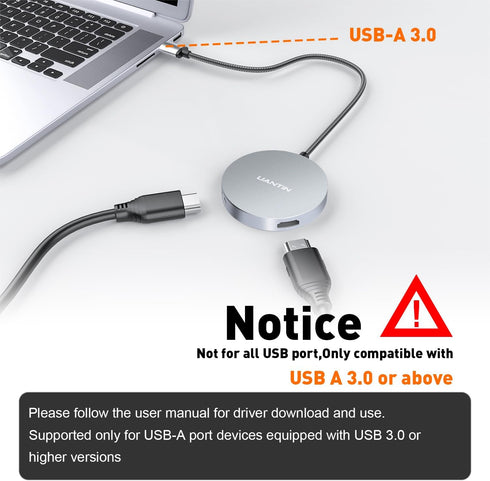 USB 3.0 to Dual HDMI Splitter for 2 Monitor Extended Display, 4K/1080P External Graphics Card for Windows and Mac