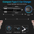 60W Super Fast Charging Android Car Charger Type C Rapid Samsung Car Charger with 3ft Built-in USB C Cable for Samsung