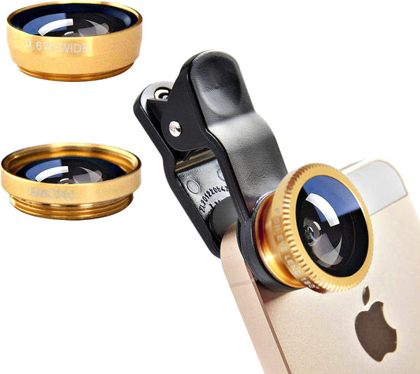 ANJIELO SMART 3 in 1 Cell Phone Camera Lens Kit Wide Angle Macro Fisheye