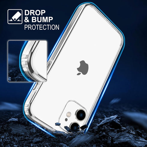 TENOC Phone Case Compatible with iPhone 11, Non-Yellowing Clear Protective Bumper Hard Back Cover for 6.1 Inch