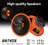MX65P1 Loudspeaker 6.5 Inch Midrange 200 Watts 4 Ohms Orange Dust Cap, Premium Quality Audio Door Speakers for Car or Truck Stereo Sound System, Orange (2 Speakers)